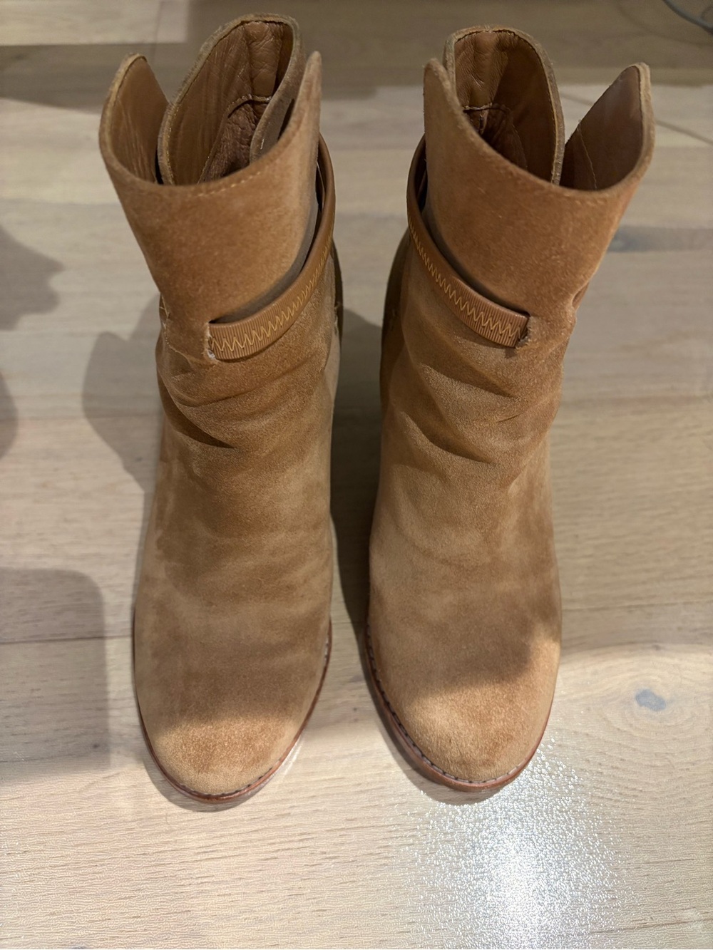 Joie Dune Rigby Suede Ankle Boots in Tan - Leather soles, size 36
